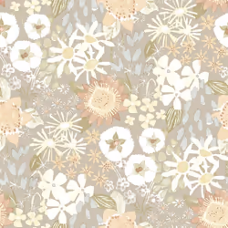 Karina Wildflower Garden Vinyl Wallpaper Fine Decor - Light Grey/Blue