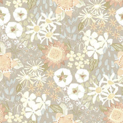Karina Wildflower Garden Vinyl Wallpaper Fine Decor - Light Grey/Blue