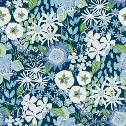 Karina Wildflower Garden Vinyl Wallpaper Fine Decor - Blue
