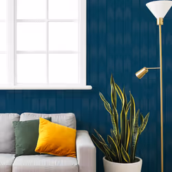 Nyle Chevron Stripe Vinyl Wallpaper Fine Decor - Blue