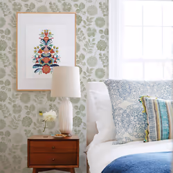 Inge Floral Vinyl Wallpaper Fine Decor - Green
