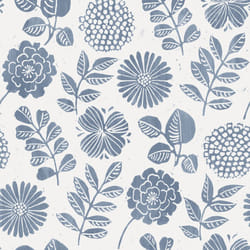 Inge Floral Vinyl Wallpaper Fine Decor - Blue