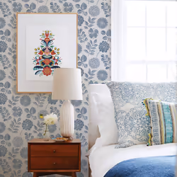 Inge Floral Vinyl Wallpaper Fine Decor - Blue