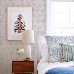 Inge Floral Vinyl Wallpaper Fine Decor - Grey