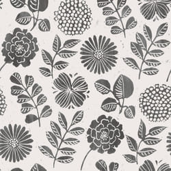 Inge Floral Vinyl Wallpaper Fine Decor - Black