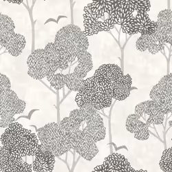 Lykke Tree Wallpaper Fine Decor - Black