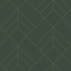 Sander Geometric Wallpaper Fine Decor - Green/Gold