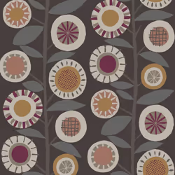 Sisu Floral Geometric Wallpaper Fine Decor - Berry