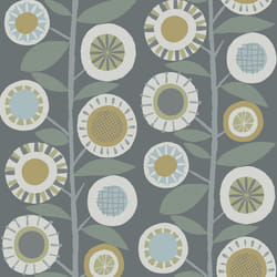 Sisu Floral Geometric Wallpaper Fine Decor - Grey