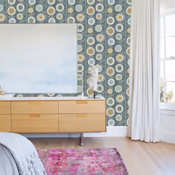 Sisu Floral Geometric Wallpaper Fine Decor - Grey