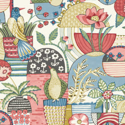 Fika Blissful Birds Wallpaper Fine Decor - Blue/Red