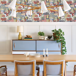 Fika Blissful Birds Wallpaper Fine Decor - Blue/Red