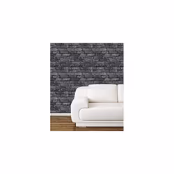 Brewster FD31284 Rustic Brick Wallpaper, Silver/Black