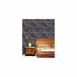 Brewster FD31284 Rustic Brick Wallpaper, Silver/Black