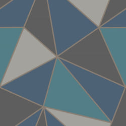 Fine Decor Apex Geo Aqua Navy Wallpaper