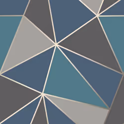 Fine Decor Apex Geo Aqua Navy Wallpaper