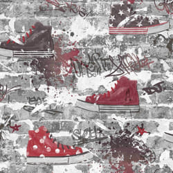 Fine Decor Urban Street Red Wallpaper Children's Bedroom Stylish Feature Wall