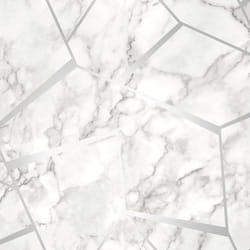Fine Decor Marblesque Fractal Silver Wallpaper FD42263