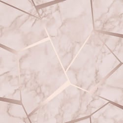 Fractal Marble Wallpaper Granite Cloudy Metallic Rose Gold Luxury Fine Decor
