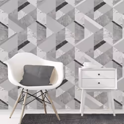 Fine Decor Marblesque Geometric Marble Wallpaper Grey and Silver - FD42302