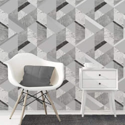 Fine Decor Marblesque Geometric Marble Wallpaper Grey and Silver - FD42302