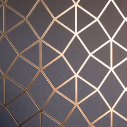 Geometric Trellis Rose Gold Metallic Foil Wallpaper Shimmer Fine Decor Platinum