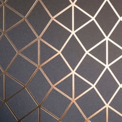 Geometric Trellis Rose Gold Metallic Foil Wallpaper Shimmer Fine Decor Platinum