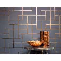 Fine Decor Platinum Geo Square Rose Gold Wallpaper FD42492
