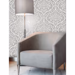 Fine Decor Sandringham Damask Silver Wallpaper FD42529