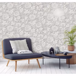 Fine Decor Sandringham Floral Silver Wallpaper FD42530