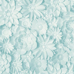 3D Effect Floral Wallpaper Flowers Light Blue Washable Fine Decor Dimensions