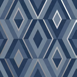 Fine Decor Shard Geo Blue Silver Wallpaper FD42608