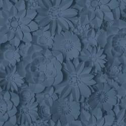 3D Effect Floral Wallpaper Washable Flowers Fine Decor Dimensions Navy