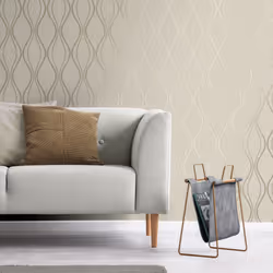 Vymura Foil Platinum Contour Wave Beige Wallpaper FD42802