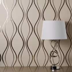 Vymura Foil Platinum Contour Wave Beige Wallpaper FD42802