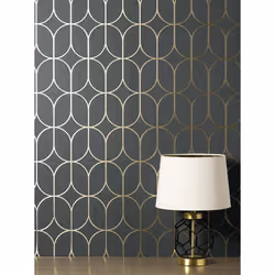 Platinum Rosco Trellis Charcoal Wallpaper