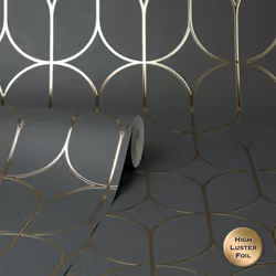 Platinum Rosco Trellis Charcoal Wallpaper
