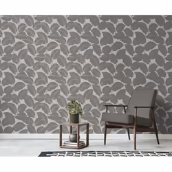 Larson Leaf Wallpaper Fine Décor Charcoal Gold Textured Vinyl Metallic