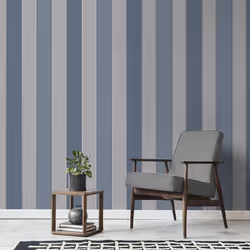 Larson Stripe Wallpaper Fine DÃ©cor Textured Vinyl Metallic Navy Silver