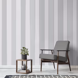 Larson Stripe Wallpaper Fine DÃ©cor Textured Vinyl Metallic Grey Silver
