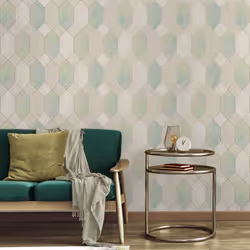 Fine Decor Miami Troprical Geo Natural Green Wallpaper FD42834