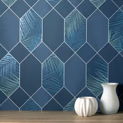 Fine Decor Miami Troprical Geo Navy Silver Wallpaper FD42837 - Additional view 4