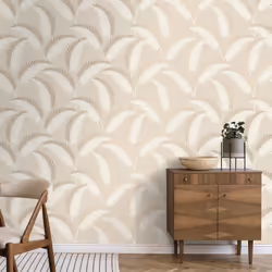 Fine Decor Cascade Leaf Cream Gold Wallpaper FD42838