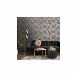 Fine Decor Cascade Leaf Grey Gold Wallpaper FD42839
