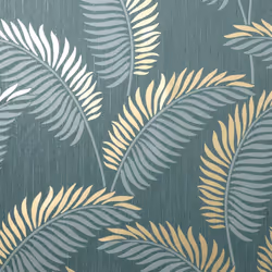 Fine Decor Cascade Leaf Emerald Gold Wallpaper FD42840