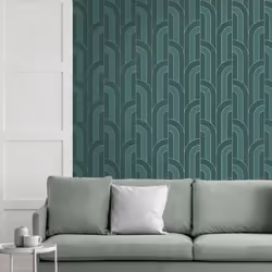 Fine Decor Cascade Arch Emerald Silver Wallpaper FD42842