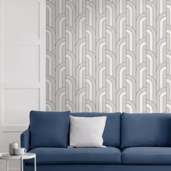 Fine Decor Cascade Arch White Black Wallpaper FD42843
