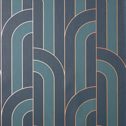 Fine Decor Cascade Arch Navy Gold Wallpaper FD42845