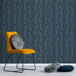 Fine Decor Cascade Arch Navy Gold Wallpaper FD42845