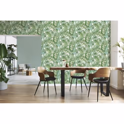 Fine Decor Maui Green Wallpaper FD42850